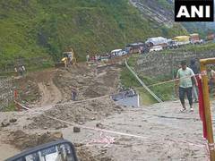 
      
      Portion of Rishikesh-Badrinath NH-58 damaged in Chamoli
      
      