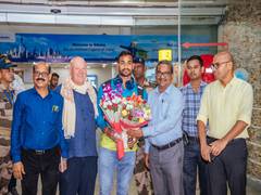 
      
      Javelin thrower Jena given warm welcome on return to Odisha
      
      