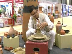 
      
      Girraj Prasad exhibits terracotta craft at G20 Crafts Bazaar
      
      