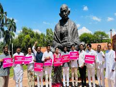 
      
      BRS MPs hold protest demanding Women's Reservation Bill
      
      