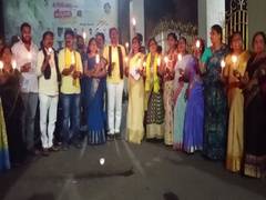 
      
      AP: TDP leaders hold candle march against Chandrababu's arrest
      
      