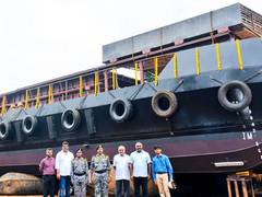 
      
      Indian Navy gets 3rd missile-cum-ammunition barge
      
      