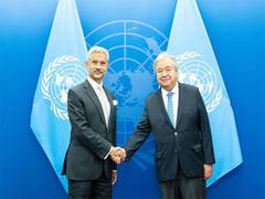 
      
      EAM Jaishankar, UN Chief Antonio Guterres meet in New York
      
      