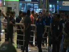 
      
      New Zealand team arrives at Hyderabad airport 
      
      