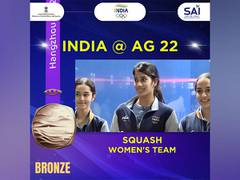 
      
      Asian Games: Indian women's squash team wins bronze medal
      
      