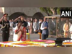 
      
      President Droupadi Murmu pays homage to Mahatma Gandhi at Rajghat
      
      
