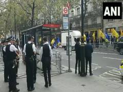 
      
      Khalistan supporters gather near Indian High Commission in London
      
      