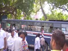 
      
      Cops detain AAP workers for protesting Sanjay Singh's arrest
      
      