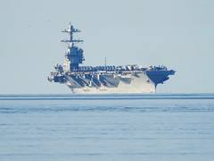 
      
      US navy aircraft carrier in Eastern Mediterranean sea
      
      