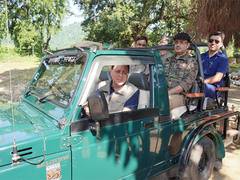 
      
      Uttarakhand CM Dhami takes safari tour in Jim Corbett Tiger...
      
      