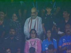 
      
      Amit Shah cheers India team from Ahmedabad Stadium
      
      
