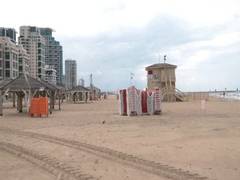 
      
      Israel-Hamas war leaves famous Tel Aviv beach deserted
      
      