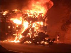 
      
      Fatal collision in Pune: Four dead as truck catches fire
      
      