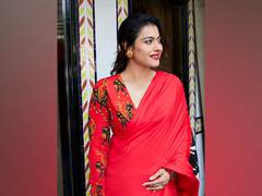 
      
      Kajol stuns in red sari on third day of Navratri
      
      