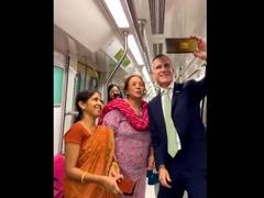 
      
      US Envoy Eric Garcetti travels in Delhi Metro
      
      