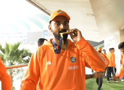 
      
      KL Rahul receives 'Fielder of the match' award
      
      