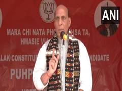 
      
      Rajnath Singh addresses public meeting in Siaha, Mizoram
      
      