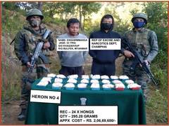 
      
      Mizoram: Assam Rifles recover heroin worth Rs 2.06 crore 
      
      