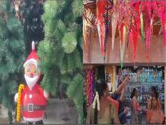 
      
      People go decor shopping ahead of Christmas in Puducherry
      
      