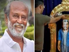 
      
      Fan offers prayers at a temple dedicated to Rajinikanth
      
      