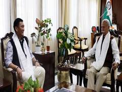 
      
      Arunachal CM Pema Khandu calls on Governor KT Parnaik
      
      