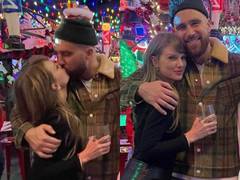 
      
      Taylor Swift kisses Travis Kelce in new pic from post-game party
      
      