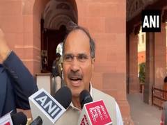 
      
      Adhir Ranjan Chowdhary after being suspended from Lok Sabha
      
      