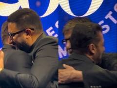 
      
      Salman Khan hugs Amitabh, Abhishek Bachchan
      
      