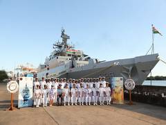 
      
      Indian Navy Chief Admiral R Hari Kumar visits INS Kadmatt 
      
      