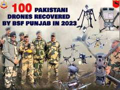 
      
      Punjab: 100 Pak drones shot down this year, says BSF
      
      