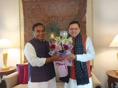 
      
      Uttarakhand CM Dhami pays courtesy call on Assam CM Sarma
      
      