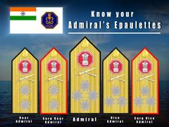 
      
      Indian Navy unveils new design for Admirals' Epaulettes
      
      
