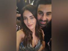 
      
      Radhika Madan, Ranbir Kapoor pose for selfie together 
      
      