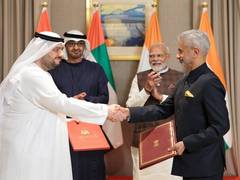 
      
      India, UAE sign MoUs in presence of PM Modi, UAE President
      
      