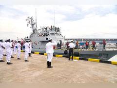 
      
      Indian warship INS Kabra docks in Colombo
      
      