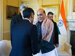 
      
      Rajnath Singh, UK PM Sunak discuss issues related to defence
      
      