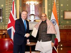 
      
      Rajnath Singh, David Cameron appreciate India-UK partnership
      
      