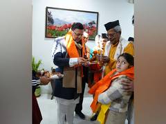 
      
      Akshat, picture of Shri Ram Temple presented to CM Dhami
      
      