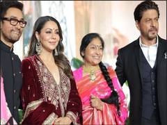 
      
      SRK, Gauri Khan pose with Aamir at Ira-Nupur’s wedding reception
      
      