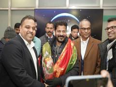 
      
      Telangana CM Revanth Reddy meets diaspora at Zurich airport
      
      