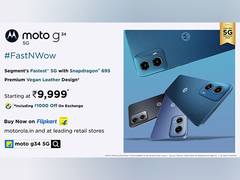 
      
      Moto g34 5G- the Segment’s Fastest* 5G Phone Goes on Sale
      
      