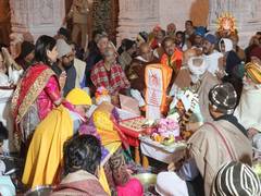 
      
      Vedic Brahmins and Acharyas lead worship inside Ram Temple
      
      