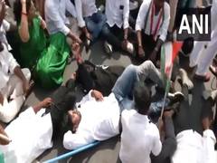 
      
      Andhra Congress chief Sharmila's supporters hold protest
      
      