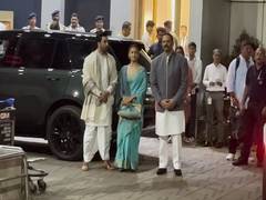 
      
      Ranbir, Alia opt for traditional attire as they leave for Ayodhya
      
      