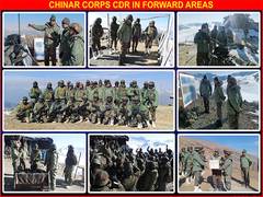 
      
      Chinar Corps Commander visits forward areas in North Kashmir 
      
      