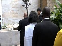 
      
      UNGA President wreath at 26/11 Memorial in Mumbai's Taj Hotel
      
      