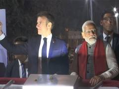 
      
      PM Modi, French President Macron hold roadshow in Jaipur
      
      