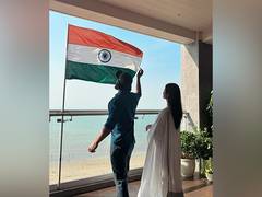 
      
      Katrina, Vicky unfurl National Flag to celebrate Republic Day
      
      