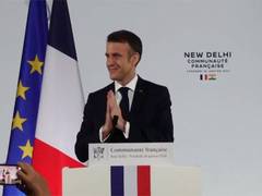 
      
      Macron addresses French community at Embassy of France in Delhi
      
      