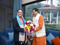 
      
      MP CM Mohan Yadav calls on JP Nadda's residence in Delhi 
      
      